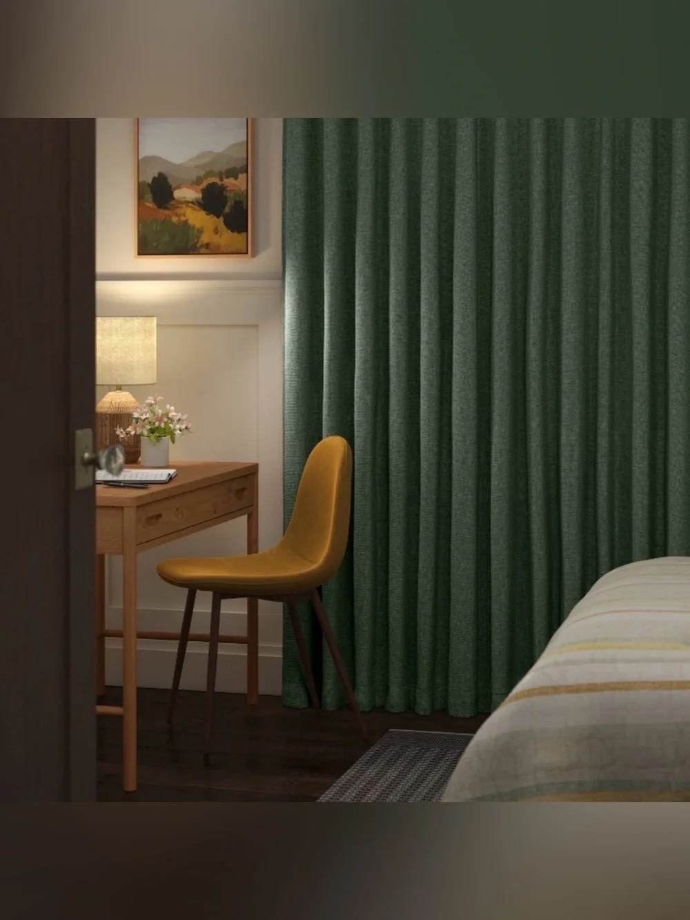 Classic Textured Green Curtain Panel Threshold / Target . Blackout 63” inches x2